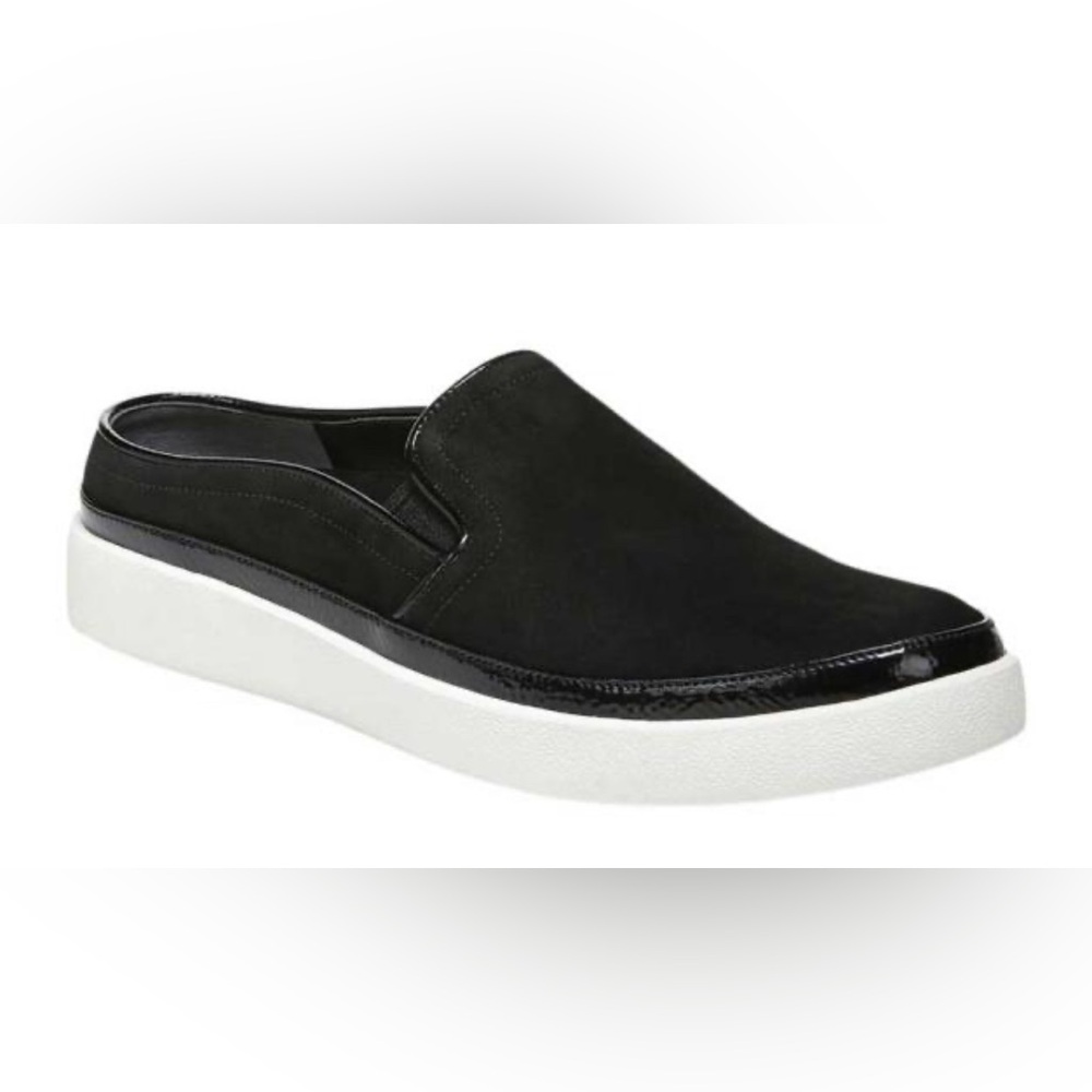Vionic Black Slip-On Mule with White Platform
